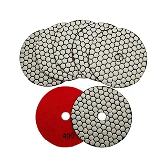 SHDIATOOL 5-Inch Dry Diamond Polishing Pads Grit 400 for Granite Marble Quartz(7-Pack)