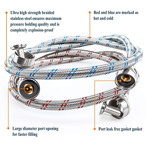 Beaquicy WASHER HOSES-6 Stainless Steel Hoses thumb #1