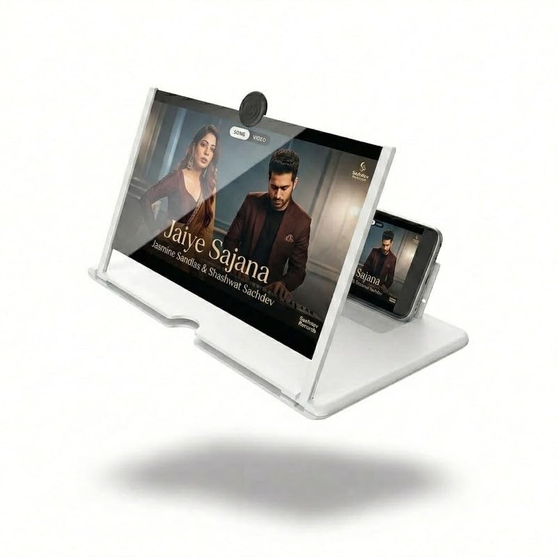 Drumstone {Exclusive 2+2 Year Warranty) Phone Screen Enlarger 12 Inch HD Display Magnifier, Portable Mobile Amplifier for Movies Gaming Videos – 𝐖𝐇𝐈𝐓𝐄