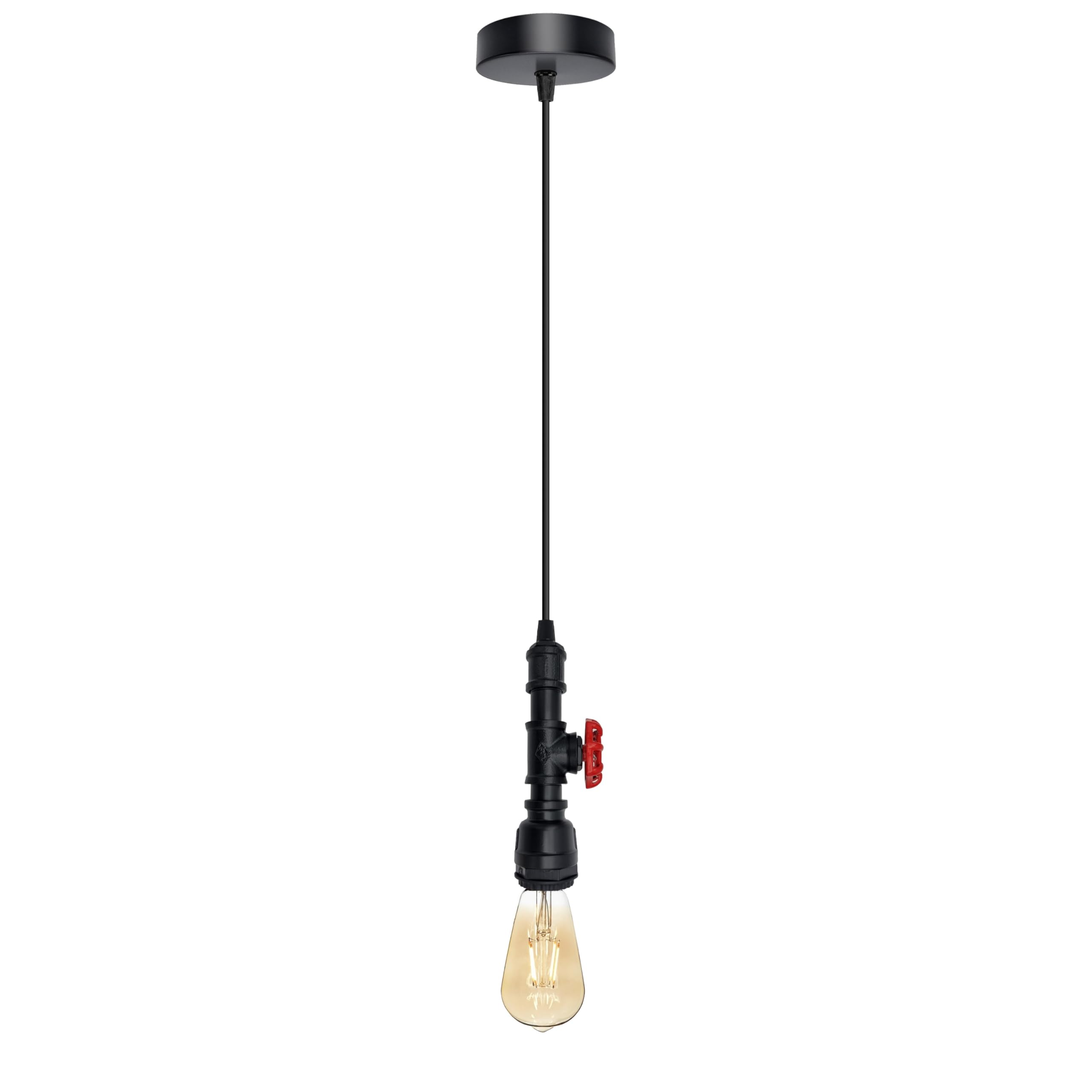 Ledsone Black Pendant Light Light Shades Steampunk Vintage Water Pipe Ceiling Industrial Retro Chandelier Pipe Style Art Décor Brushed Copper Iron E27 For Cafe Bar Restaurant Kitchen