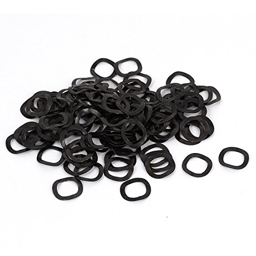 Sourcingmap 8mm x 12mm x 0.2mm Metal Wavy Wave Crinkle Spring Washers 100pcs, Black