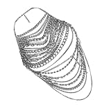 フォートゲート 中空チェーンを特徴とする女性用ボディチェーン。エレガントなボディジュエリー。ナイトクラブのアクセサリー。結婚式やプロムに最適。