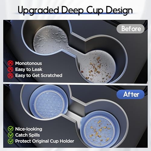 Image of Amooca 4-Pack Car Cup Holder Coaster Bling Crystal Rhinestone Car Interior