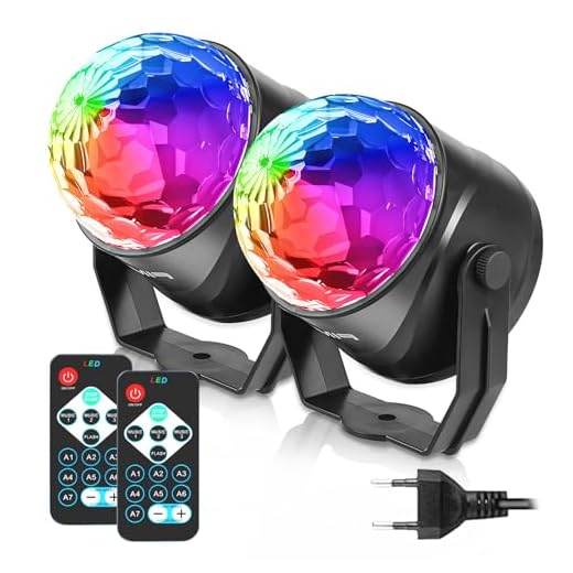 FIMEI Luces Discoteca 2 PCS, Bola Discoteca Activadas por Sonido con Control Remoto Iluminacion Discoteca 7 Colores RGB Mágica Iluminación de Efecto para KTV Navidad Fiesta Boda Discoteca DJ