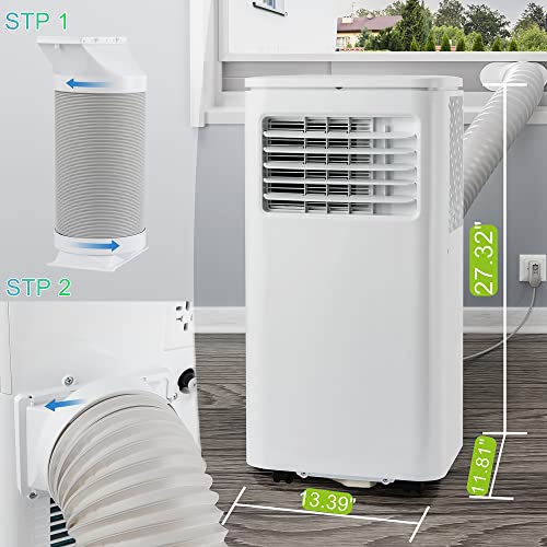 Image of Electactic Portable Air Conditioner With 3-in-1 Function, Cooling, Dry, Fan, Remote Control, Compact with Sleep Mode & 24 Hours Timer, 8000 BTU, White (A5405CE)