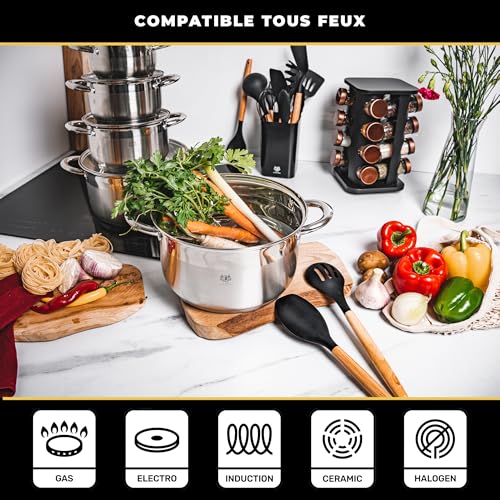 Faitout inox induction 20 cm fini les plats brûlés diffusion de chaleur uniforme - 4