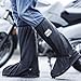GIFZES Rain Boots Covers 2pcs Waterproof Rain Boot Covers with Double Protection Anti-Slip Smooth Zipper Thickened Material Waterproof Shoe Protectors Black M