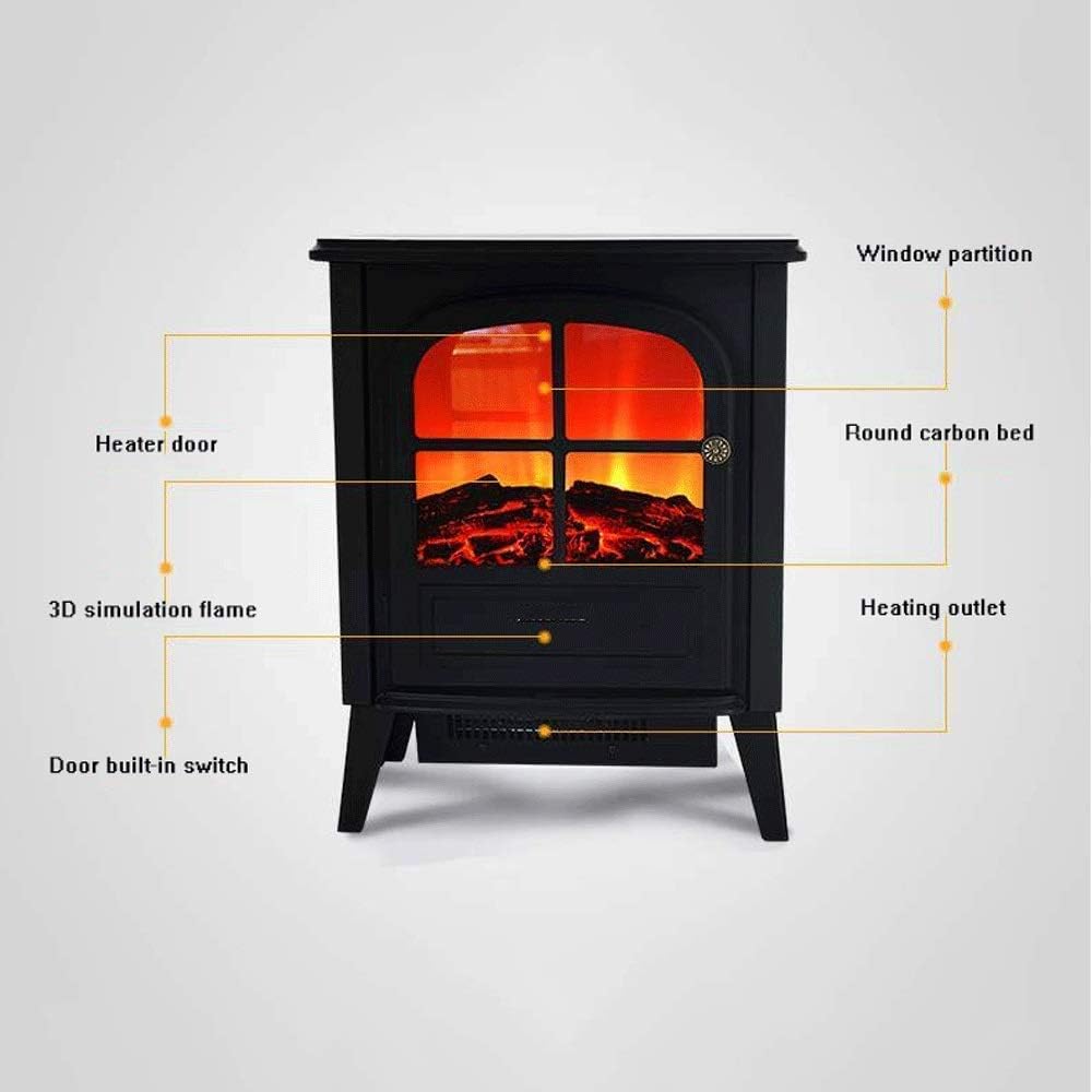 Electric Fireplace Wall-Mounted Electric Fireplace Chimney Stove Heater Electric Stove Electric Fireplace Heater Wood Burning Stove Flame Effect Electric Fireplace
