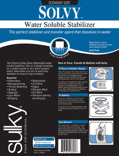 SulkySolvy Water-Soluble Stabilizer-19.5"X3yd