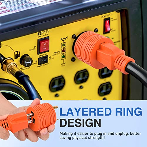 Image of Nilight 30 Amp to 15 Amp RV Power Adapter TT-30P to 5-15R | 110 Volt Heavy Duty RV Plug 30A Male Plug to 15A Female Receptacle for RV Generator Camper Caravan Electrical Power Converter