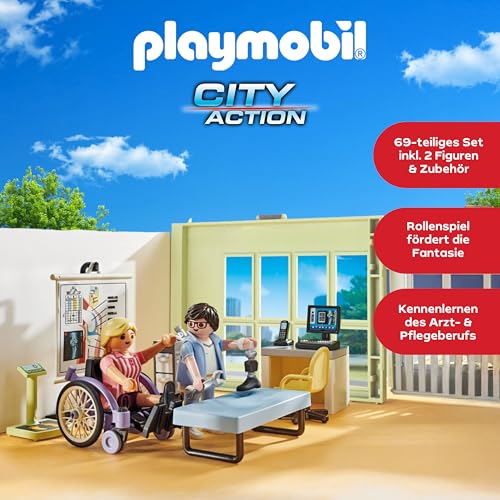 PLAYMOBIL Action Heroes 71617 Orthopädie, liebevolle Behandlung von Patient:innen, zu über 80 % aus recycelten und biobasierten Materialien, detailreiches Spielzeug für Kinder ab 4 Jahren
