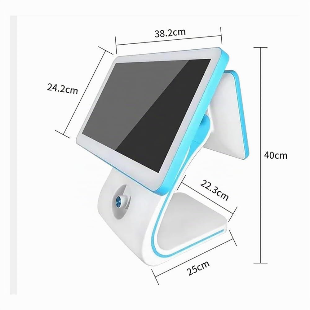 15,6 pulgadas Cajón Portamonedas Caja Registradora,Sistema integrado,Terminal TPV con impresora y 10 rollos de papel,teclado e impresora para oficinas y restaurantes,i3