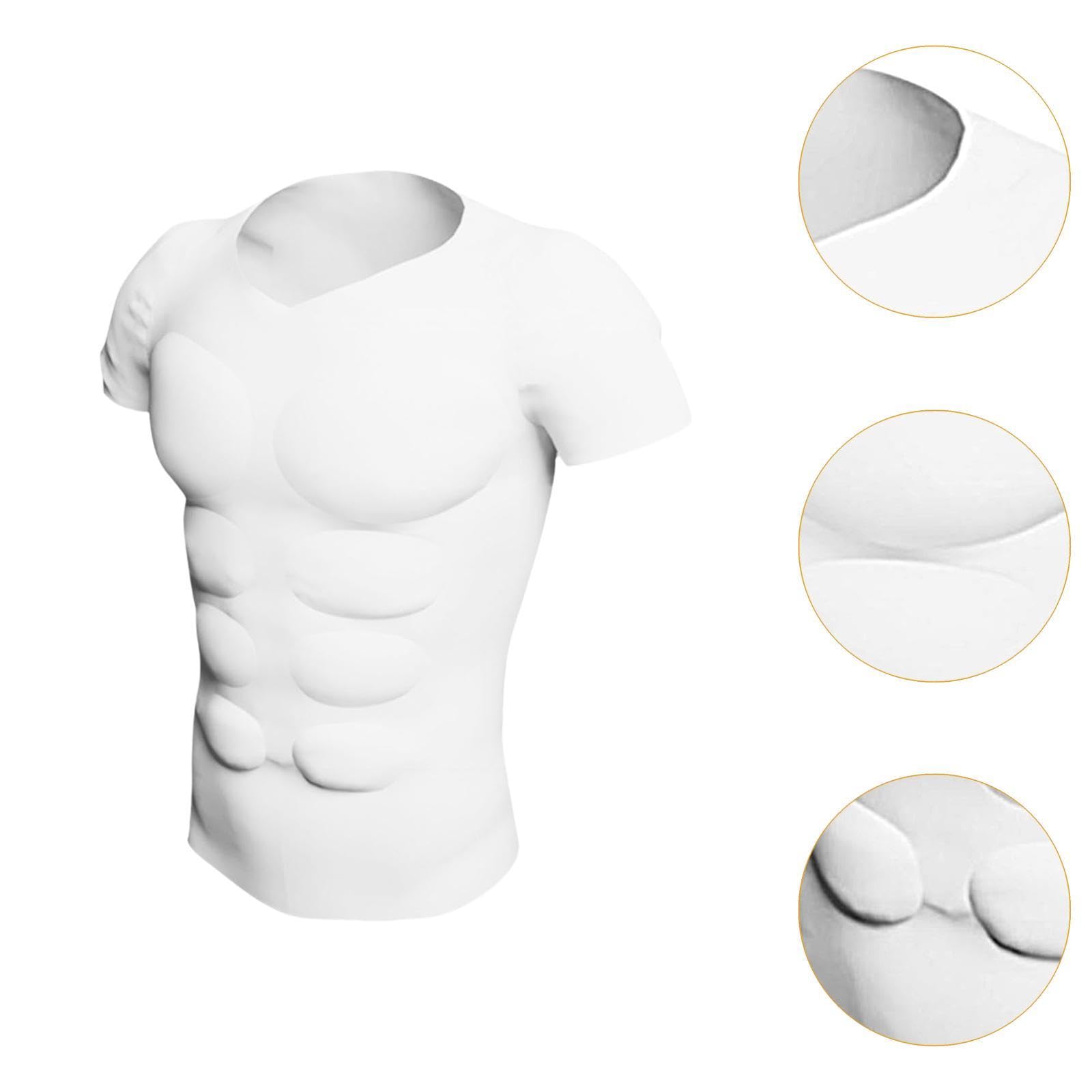 T-shirt Rembourré pour Adultes, Faux Torse Gainant, Style Bodybuilder, Haut Confortable En Nylon avec Imitation de Muscles, Idéal pour Les Soirées à T
