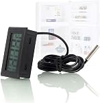 5PCS Numérique LCD Réfrigérateur de réservoir de poisson Thermomètre Température de l'eau Thermome Waterproof Sonde