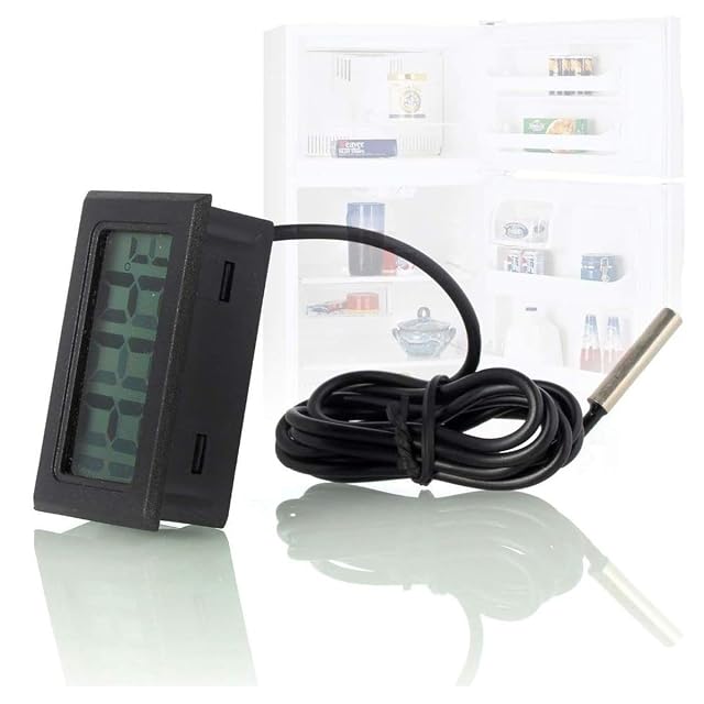 Foto 5 de 5 de DUTTY Termómetro digital LCD 5pcs pecera refrigerador termómetro de temperatura del agua sonda impermeable