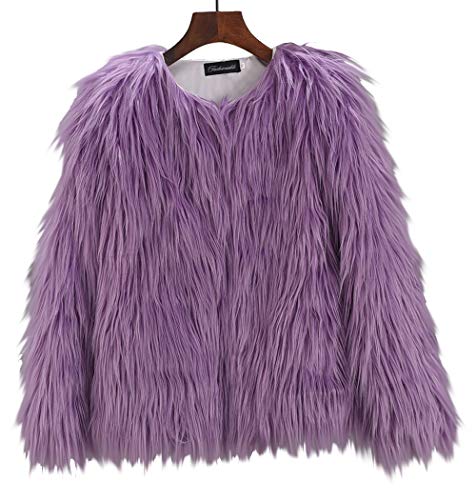 S&S-women Long Sleeve Fluffy Faux Fur Winter Warm Coat Jacket Cardigan Outerwear