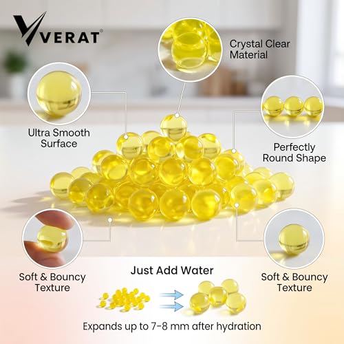 Image of Verat 2 Packet Gel Water Balls /Water Beads /Refill Water Bead /Gel Blaster Ammo /Water Balls for Gun /Gel Balls for Kids /Gel Blaster Balls in Bottle /7-8mm Non-Toxic Water Beads Gel Guns(20000 Yellow)