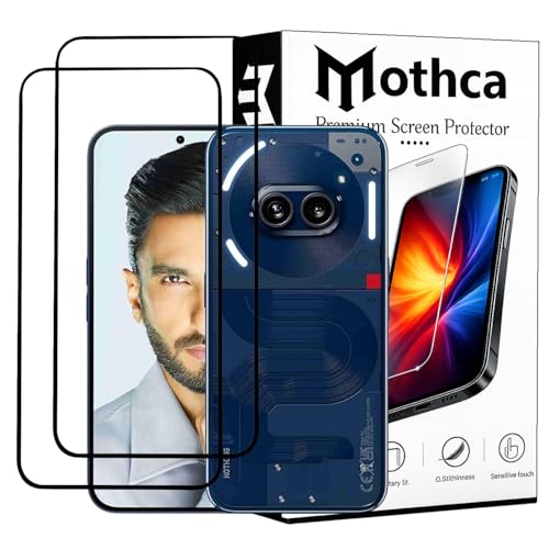 Image of Mothca Military-Grade Tempered Glass Screen Protector Compatible for Nothing Phone 2A / 2A Plus with Edge to Edge Coverage - Case Friendly, Anti-Scratch & Bubble-Free Installation Kit (Pack of 2)