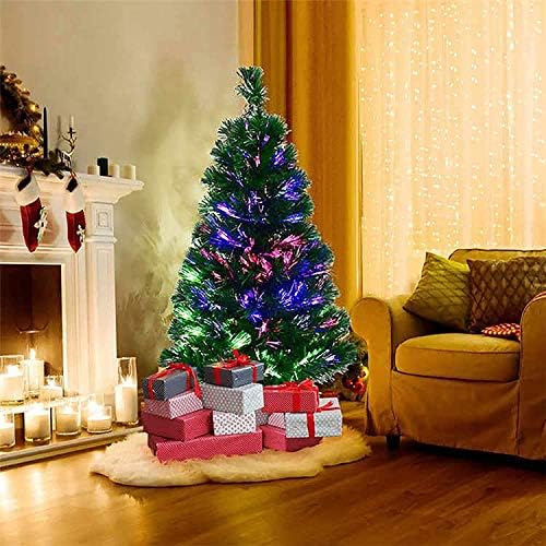 BPIL 4/5/6 ft Fibre Optic Green Christmas Tree Luxury Tipped Artificial Xmas Tree Seasonal Decoration Celebration For Family Gatherings (Fibre optic 6ft tree)