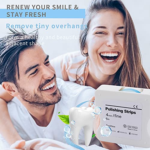 dental polishing strip - dental file for teeth sanding grinding deep teeth cleaning tool teeth abrasive finishing strip dental care 4mm x 6m 1roll