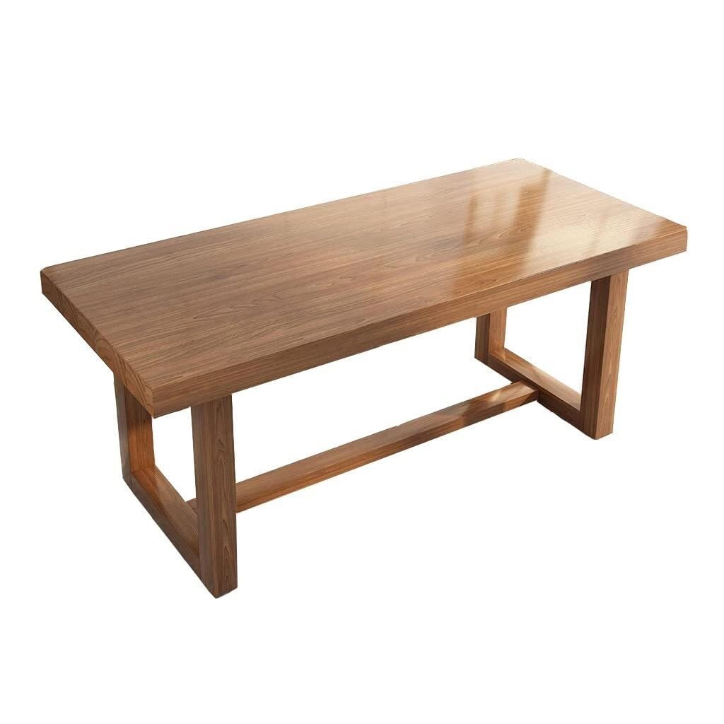 All Solid Wood Computer Desk, Sturdy Rectangle Desk with Thick Table Legs for Home, Office, Student Writing Desk (120 x 60 x 75 cm, Wood)(180 * 80 * 75cm)