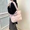 Fiorky Puffer Tote Bag Léger Matelassé Doux Femmes Nuage Sac Fourre-Tout Capacité Rembourré Épaule Sac À Main Fourre-Tout Sac À Main Couleur Unie Élégant Sac De Trajet Sac Bandoulière #4