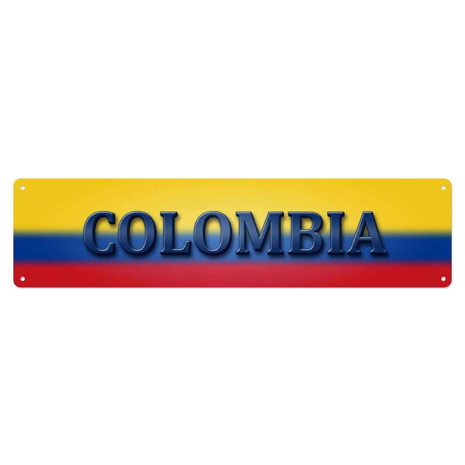 Metal Tin Sign Vintage Colombia Flag Pattern