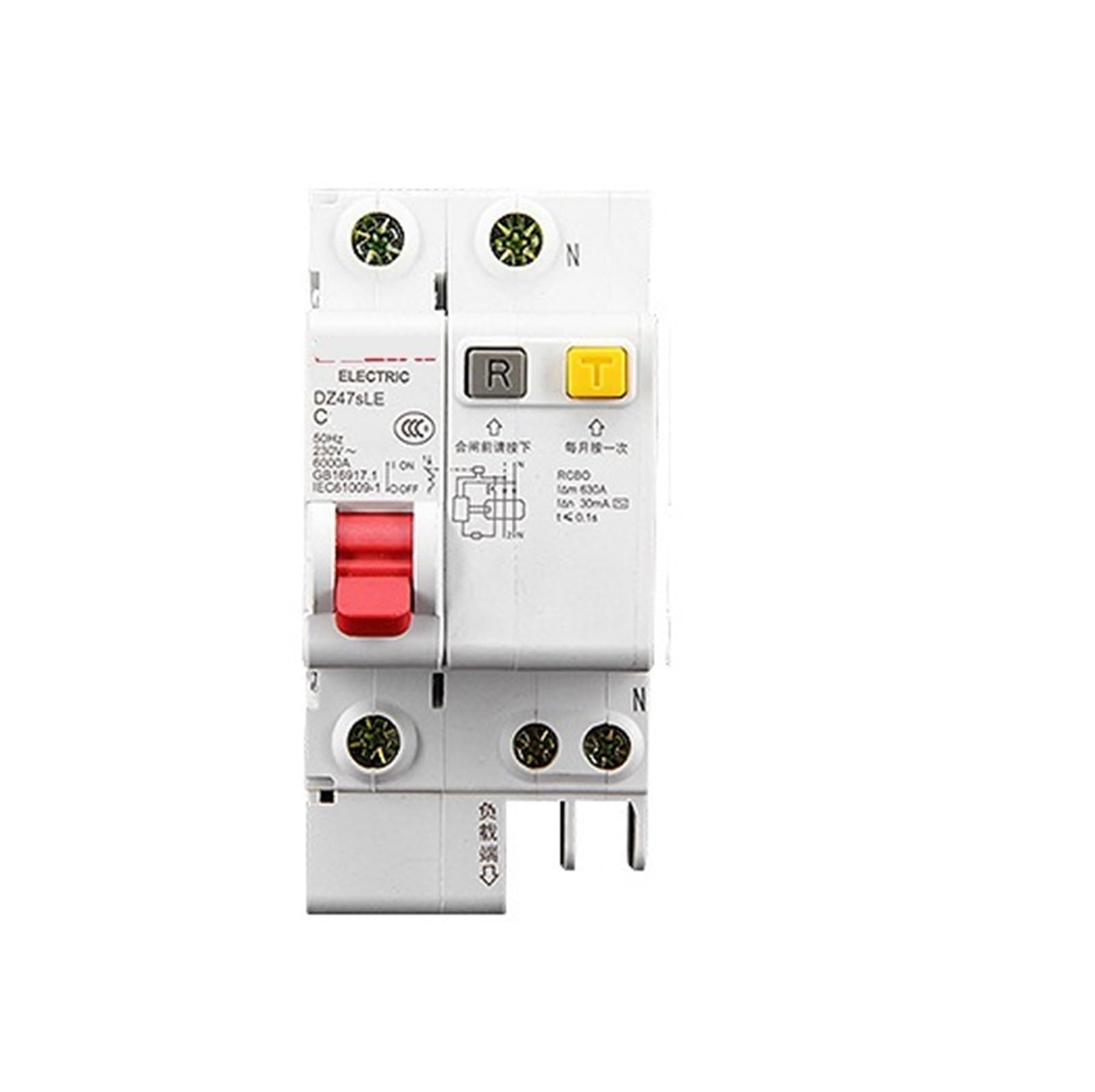 VSPPJYFG 1P+N Circuit Breaker with Leakage Protection DZ47SLE Small air Switch DZ47LE air Switch 63A(DZ47SLE-1P+N/25A)