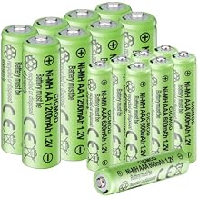 CICMOD AA AAA Rechargeable Batteries, 1200mAh & 600mAh 1.2V NiMH Solar Light Battery, Low Self Discharge, Pack of 16