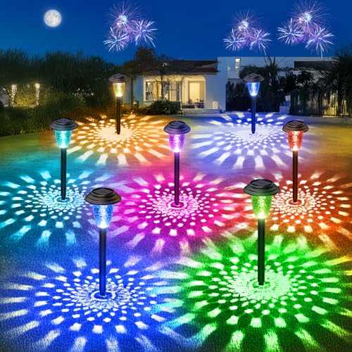 BUCASA 8 Stück Solarlampen für Außen Garten, Weihnachtsbeleuchtung...