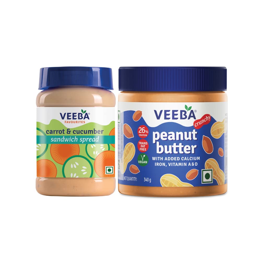 VEEBA Breakfast - Carrot N Cucumber Sandwich Spread 250g, & Peanut Butter Crunchy Jar 340g Combo (B08Q1HKPJF) Amazon Price History, Amazon Price Tracker