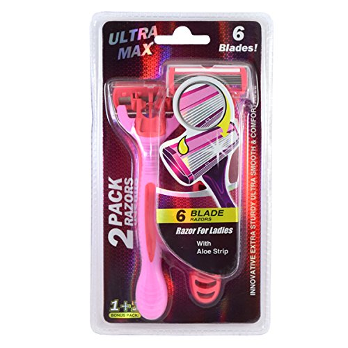 Ultra Max Razor 6 Blade 2PK With Aloe Strip (Women's) Pack (2)