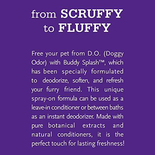 Buddy Biscuits Splash Dog Deodorizer & Conditioner, Easy Spray On With Botanical Extracts, Lavender & Mint 16 Oz (15402) #TOP4