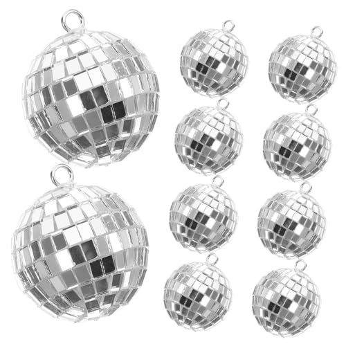 Milisten 10pcs Mirror Decorations Hanging Garden Disco Reflective Disco Decoration Mirror Disco Decor for Outdoor Home Party Decorations