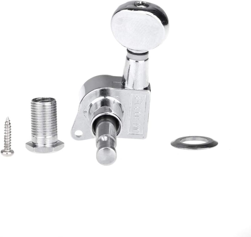 Wilkinson 6-in-line E-Z-LOK Mini Oval Button Guitar Tuners Machine Heads Tuning Pegs Keys Set for Fender Strat/Tele Electric Guitar, Chrome : Musical Instruments