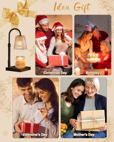 Image of Black Candle Warmer Lamp with Timer, House Warming Gifts New Home Decor