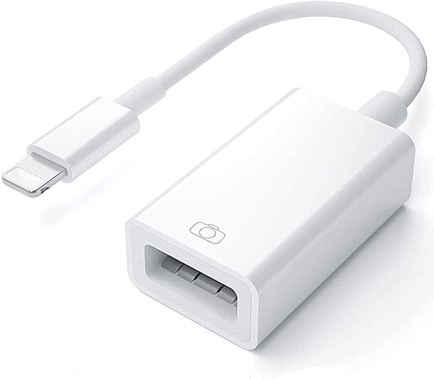 [Apple MFi Certified]USB Camera Adapter for Apple Lightning to USB 3.0, OTG Cable Adapter for iPhone, USB Female Supports Connect Card Reader, U Disk, Keyboard, Mouse, USB Flash Drive (style A)