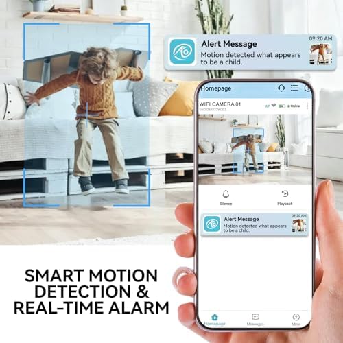 4K Indoor Mini WiFi Hidden Camera:with Motion Alerts&Night Vision(black) - 3