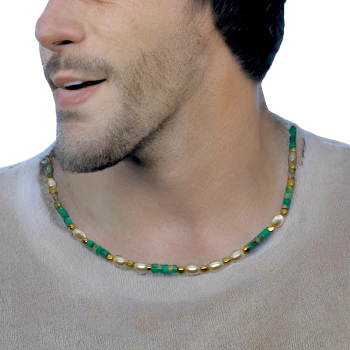 Class Sterling Silver Lariat Necklace, Turquoise, Pearls, and Gold Necklace, 20-Inch Length for a Perfect Fit