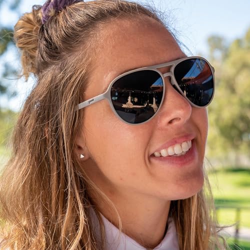 goodr Clubhouse Closeout Polarized Aviator Sunglasses for Men & Women, Large Sized (Mach G), Gray Solid Frame with Black Reflective Lens, UV400 Protection, No Slip, No Bounce4