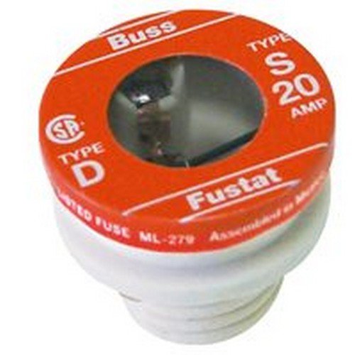 Bussmann Tamper Proof Plug Fuse Dual Element, Type S 20 Amp 125 V Industrial Strength Box / 4