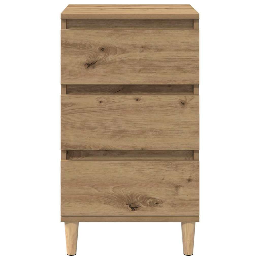 Armadio da notte rovere artigianale in legno ingegnerizzato 40 x 35 x 70 cm con cassetto e ripiano, mobiletto salvaspazio per camera, soggiorno e ufficio, consolle portaoggetti moderno
