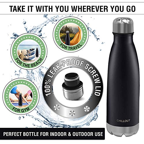 Image of CHILLOUT LIFE 25oz Insulated Stainless Steel Water Bottle, Leak Proof