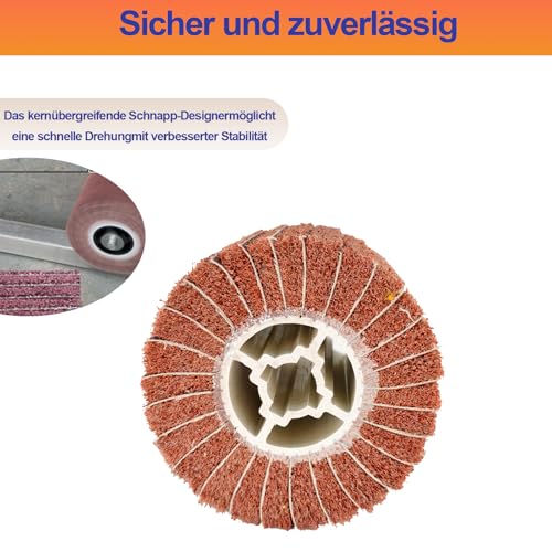 Schleifwalze Bürste mit Schleifpapier Körnung 80,Schleifwalzen,Schleifhülsen für Satiniermaschine,Satinierwalze für Holz,Metall Oberfläche Polieren 120x100mm