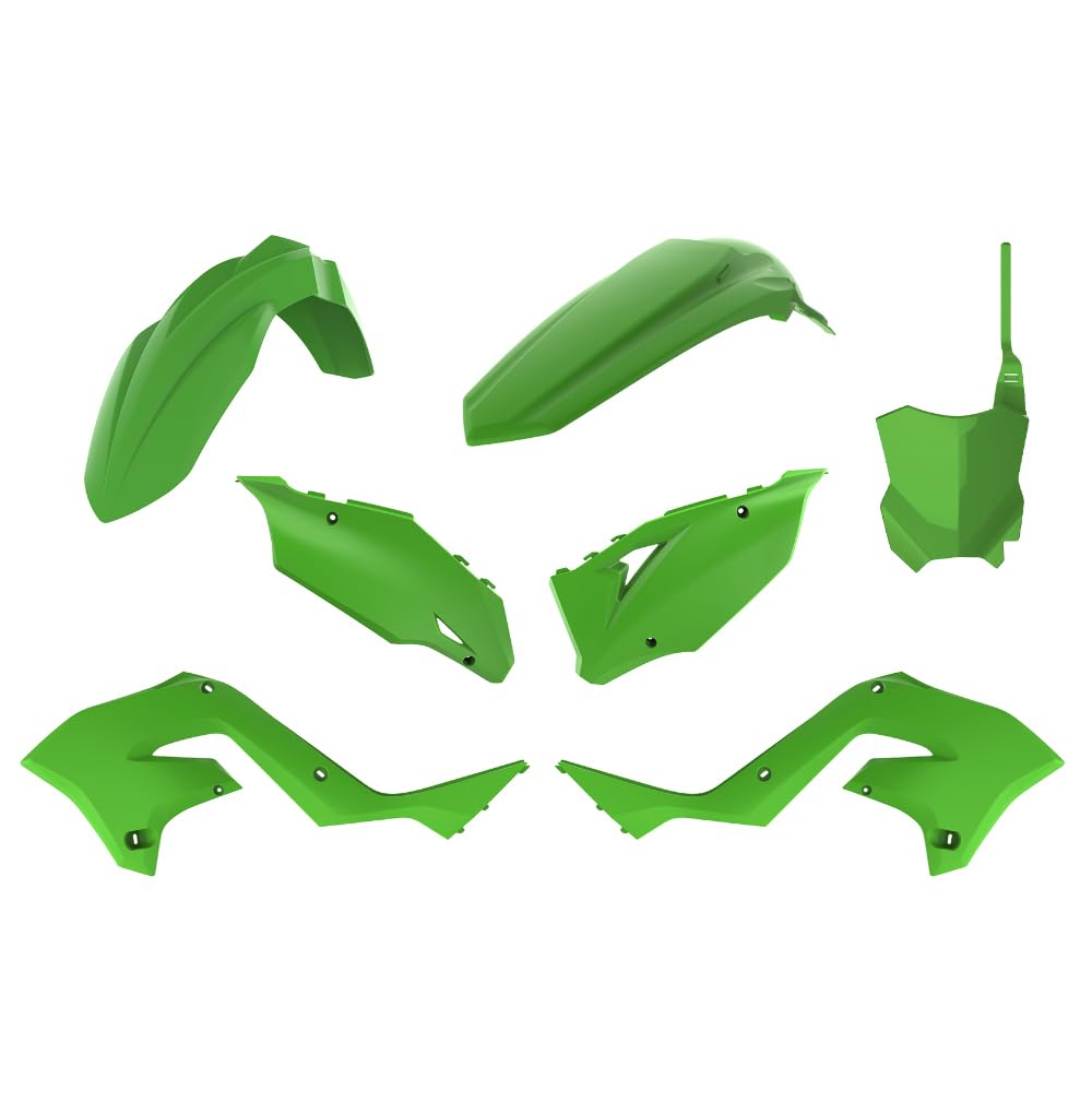 Polisport Green Restyle Plastics Kit - Kawasaki Kx 125/250 2003-08 To Kxf450 2020 Style