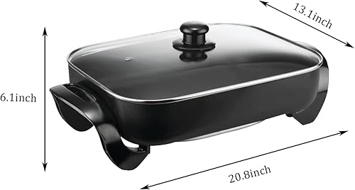 Miniatura 7 de Sartén eléctrica antiadherente de 16 pulgadas gran capacidad para 4 a 6 personas