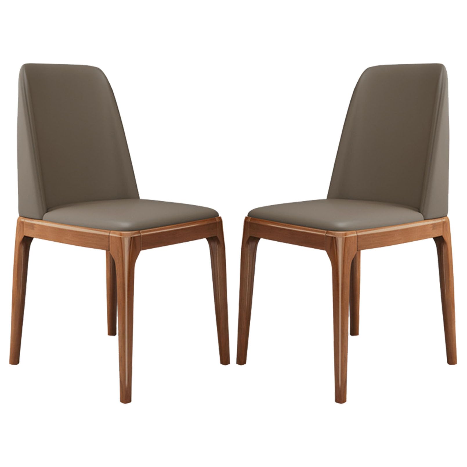 Chaises de salle à manger en cuir PU imperméable avec pieds en bois stables
