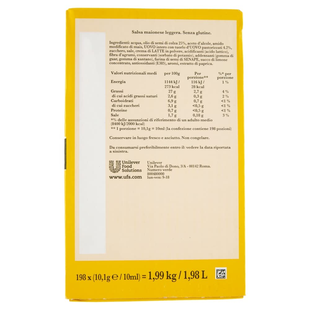 Calvè Maionese Cremosa monodose in bustina - 198X10 ml