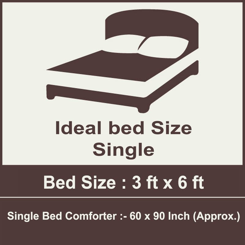 Image of Polycotton Polyester Polyfill 120 GSM Reversible Single Bed Comforter, Blanket, Queen (60x90 inch) Yellow & Grey