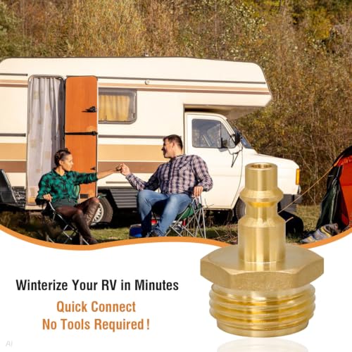 Image of 3 /4 GHT Male Brass RV Blowout Plug For Air Compressor /Garden Hose | For Air Compressor /Camper Water Pipelines /Outdoor Systems /Winterization, Precision Thread, Quick And Easy Connections, 2 PCS